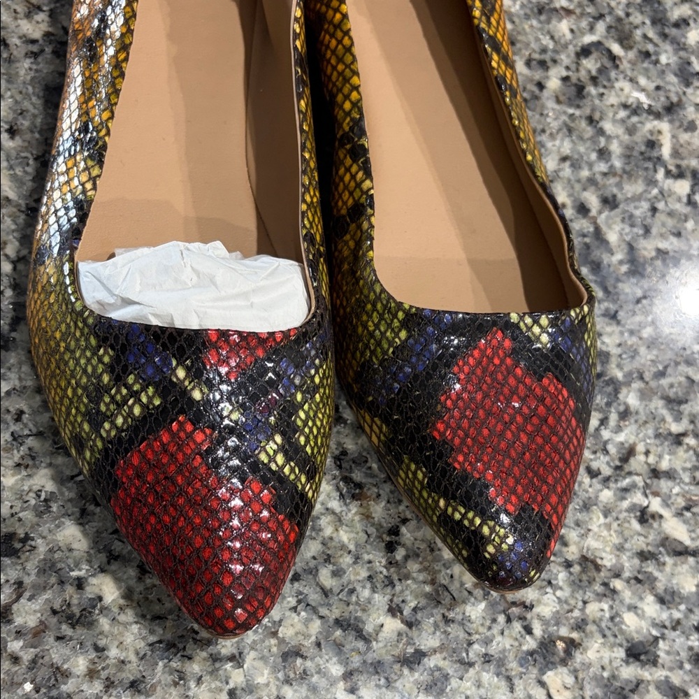 Jessica Multicolor Snakeskin Flats - Picture 6 of 6